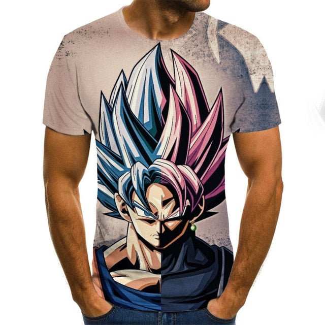 Dragon Ball Series Boys Clothing Anime Harajuku Tops Summer Fashion Men's T-shirt 3D O-Neck Shirt Large Size Streetwear