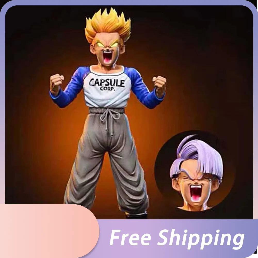 Dragon Ball Z Anime Figure Trunks Figurine Super Saiyan Trunks Model Replacement Head Pvc Statue Doll Desk Ornament Gifts