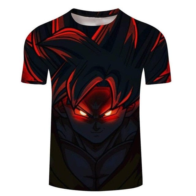 Dragon Ball Z Super Saiyan Goku Vegeta Printed Short Sleeve T-shirt Costume Summer Fashion Daily Casual Tee Shirts  Plus Size