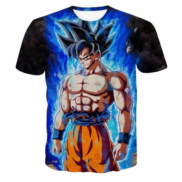 Dragon Ball Z Super Saiyan Goku Vegeta Printed Short Sleeve T-shirt Costume Summer Fashion Daily Casual Tee Shirts  Plus Size