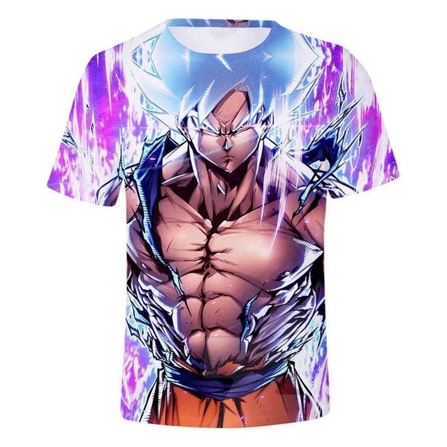 Dragon Ball Z Super Saiyan Goku Vegeta Printed Short Sleeve T-shirt Costume Summer Fashion Daily Casual Tee Shirts  Plus Size