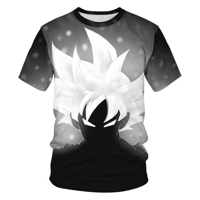 Dragon Ball Z Super Saiyan Goku Vegeta Printed Short Sleeve T-shirt Costume Summer Fashion Daily Casual Tee Shirts  Plus Size