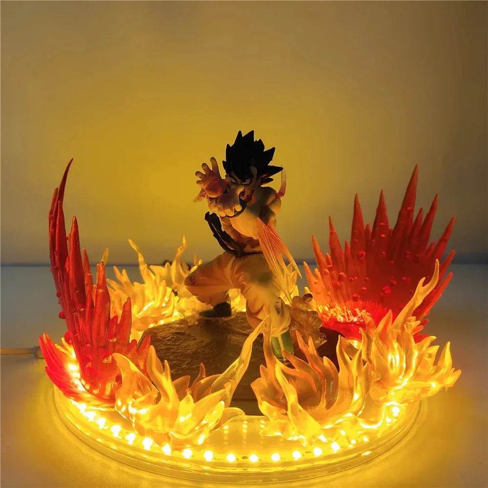 Dragon Ball Z's Son Goku Kamehameha Anime Figure, featuring a GK Super Saiyan with LED Light - 