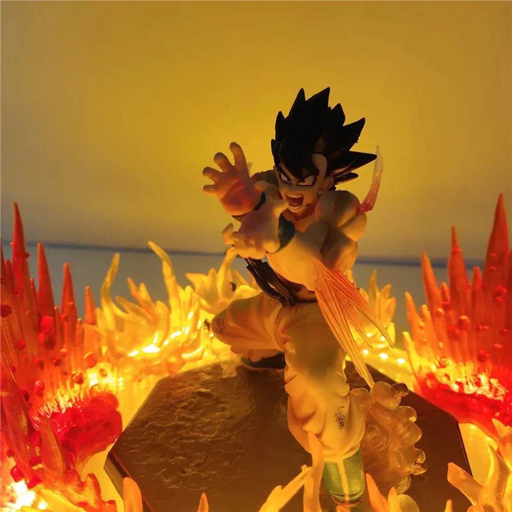 Dragon Ball Z's Son Goku Kamehameha Anime Figure, featuring a GK Super Saiyan with LED Light - 