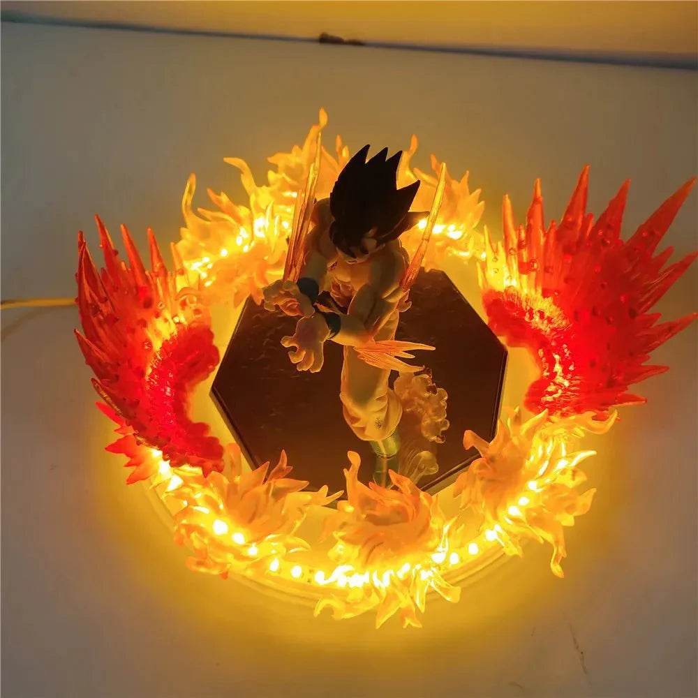 Dragon Ball Z's Son Goku Kamehameha Anime Figure, featuring a GK Super Saiyan with LED Light - 