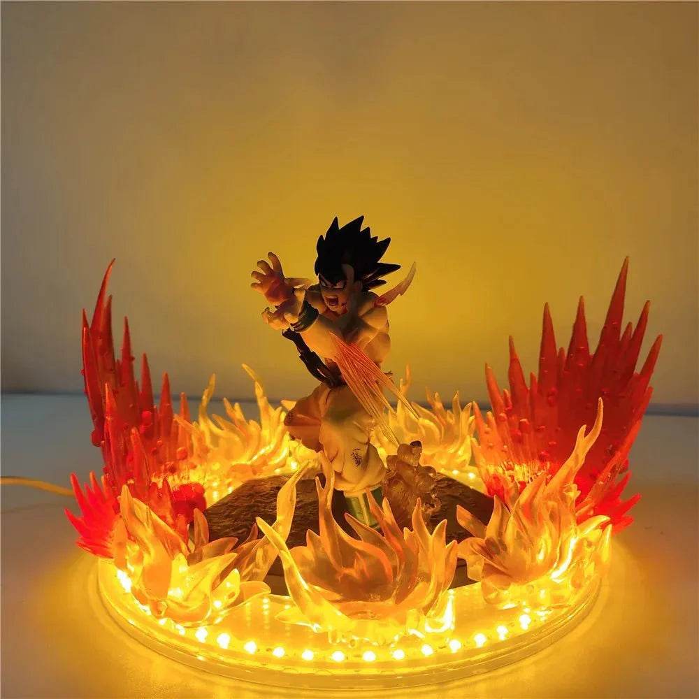 Dragon Ball Z's Son Goku Kamehameha Anime Figure, featuring a GK Super Saiyan with LED Light - 