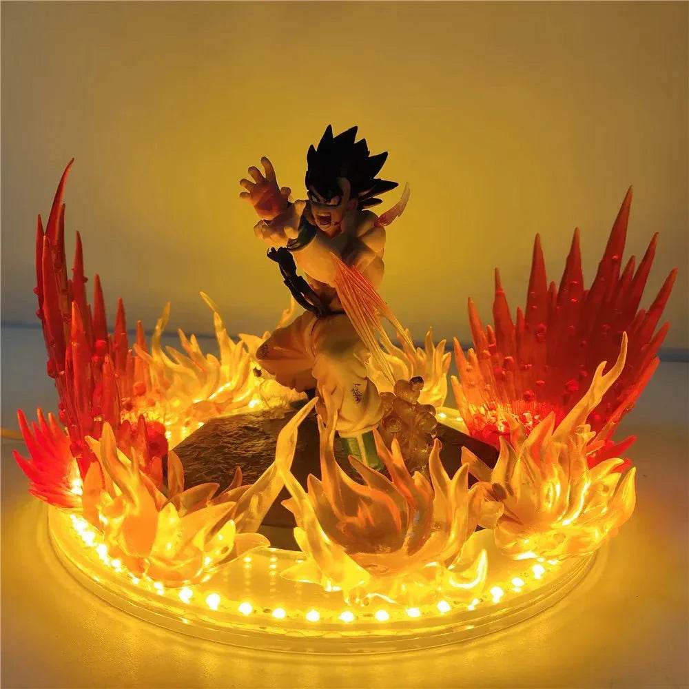 Dragon Ball Z's Son Goku Kamehameha Anime Figure, featuring a GK Super Saiyan with LED Light - 