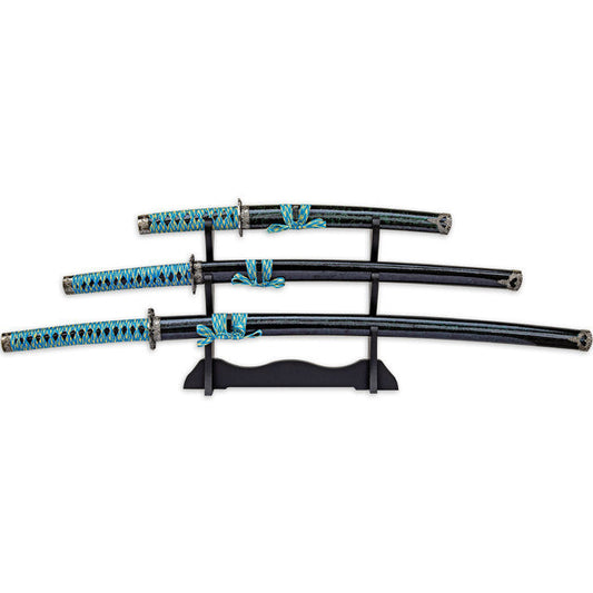 Dragon Edge Three Sword Katana Sword Set With Stand