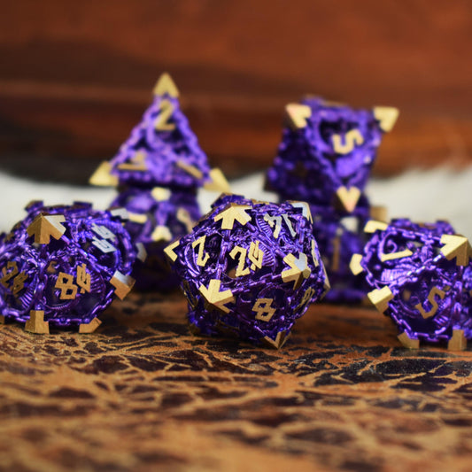 Dragon's Lair Hollow Metal Dice Set - Purple