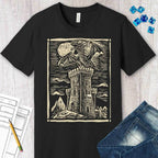 Dragon Shirt - Vintage Medieval Art - Black / S