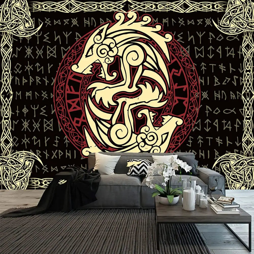 Dragon Tapestry Fantasy Gothic Animal Wall Tapestry Medieval Dragon Tapestry Art Tapestries Beach Blanket for Livingroom Bedroom