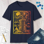Dragon Vintage Medieval Art Gradient T-Shirt - Navy / S