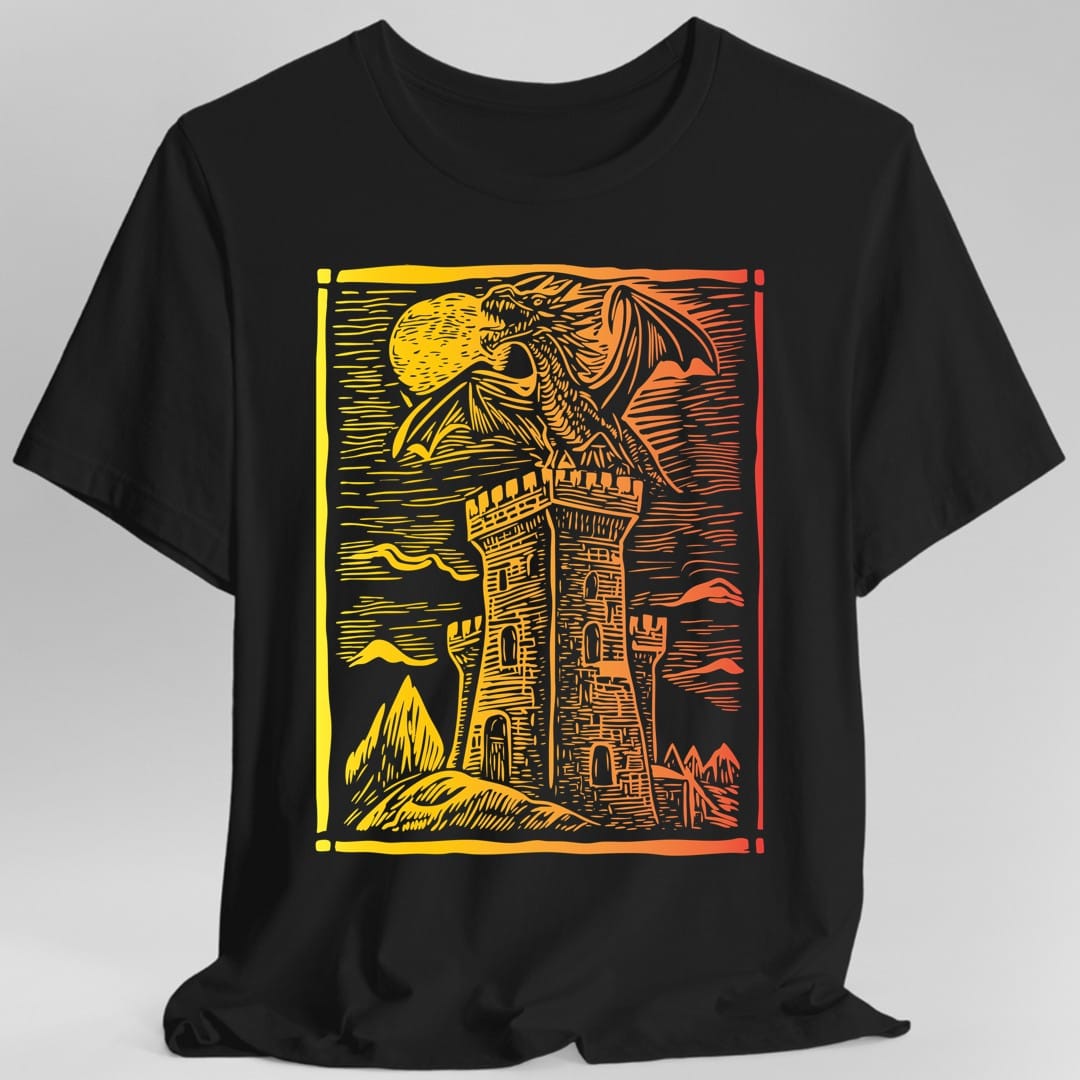 Dragon Vintage Medieval Art Gradient T-Shirt