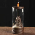 Aries Dragon Backflow Glass Incense Burner - Brown