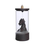 Aries Dragon Backflow Glass Incense Burner - Brown