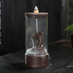 Aries Dragon Backflow Glass Incense Burner - Brown