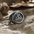 Dragon Ship Stainless Steel Viking Ring - Stainless Steel / 7