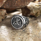 Dragon Ship Stainless Steel Viking Ring - Stainless Steel / 7