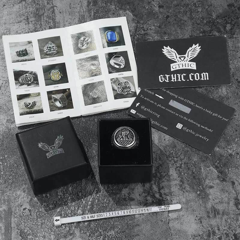 Dragon Ship Stainless Steel Viking Ring - Stainless Steel / 7