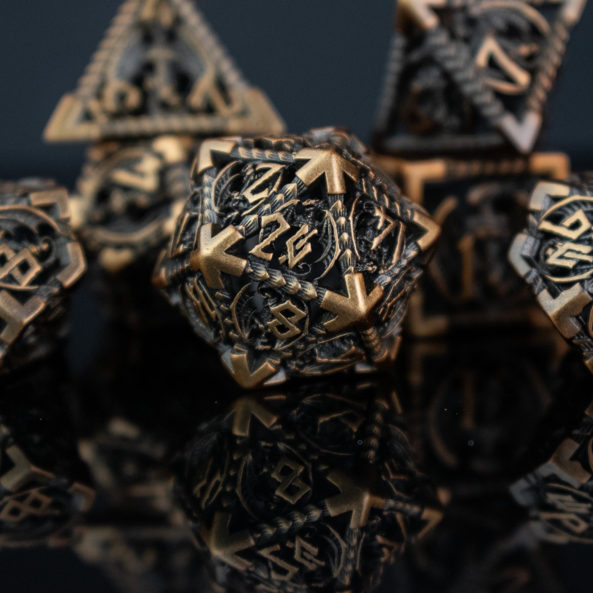 Dragonguard Hollow Metal Dice Set - Bronze