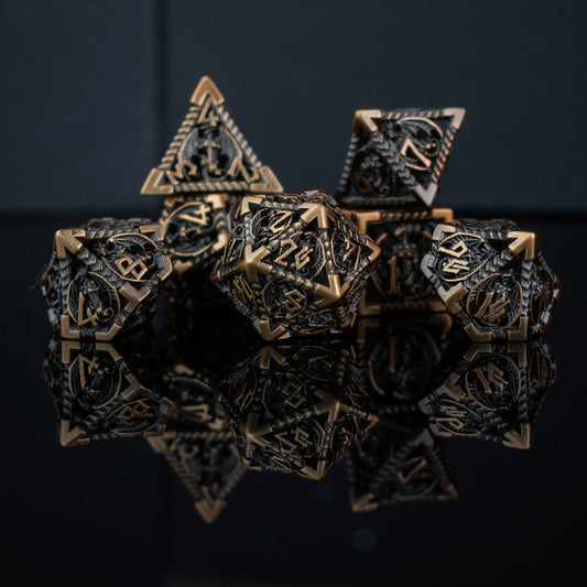 Dragonguard Hollow Metal Dice Set - Bronze