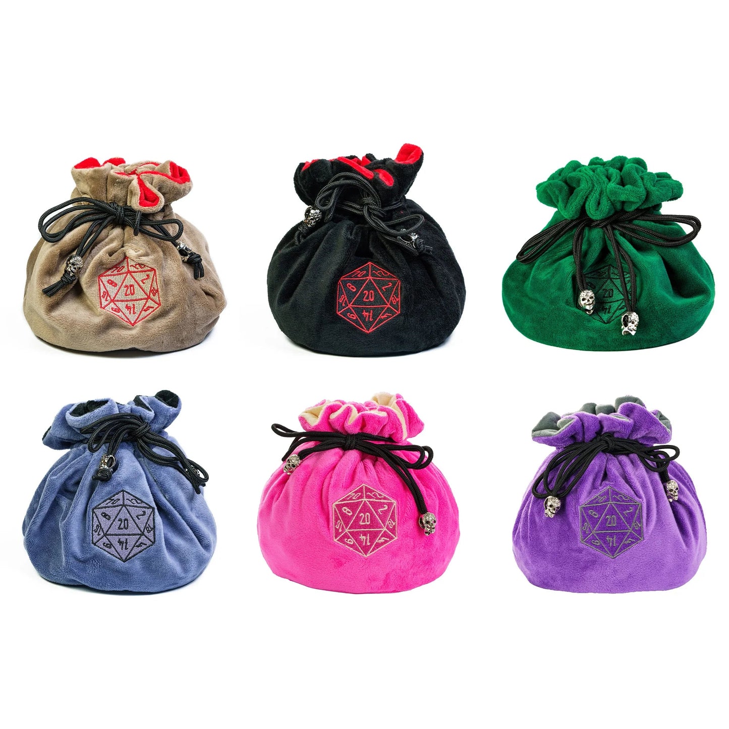 Drawstring Dice Bag Flannelette Double-Layer Storage Bag Round Bottom Big Pouch for Packing Gift RPG Dice Board Game