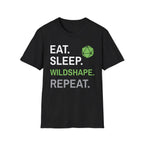Druid Class T-Shirt – 'Eat, Sleep, Wildshape, Repeat' - Black / S