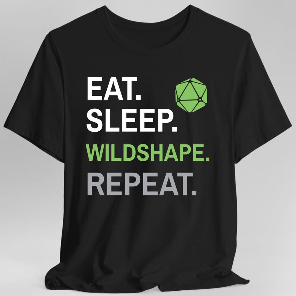Druid Class T-Shirt – 'Eat, Sleep, Wildshape, Repeat'