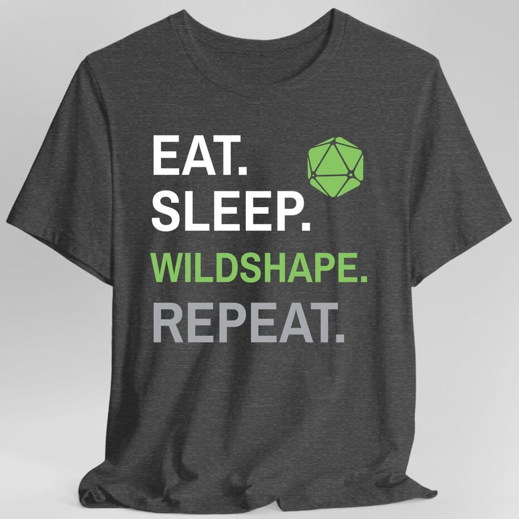 Druid Class T-Shirt – 'Eat, Sleep, Wildshape, Repeat'