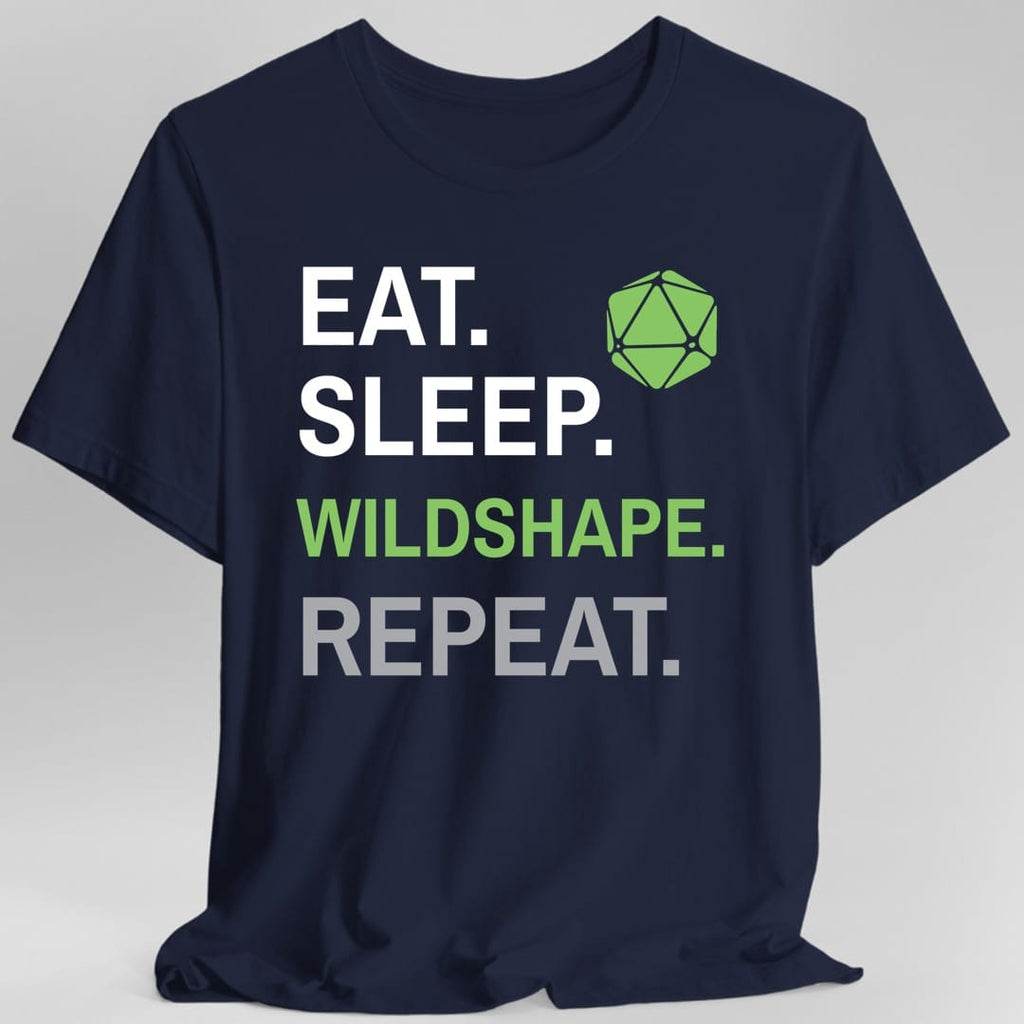 Druid Class T-Shirt – 'Eat, Sleep, Wildshape, Repeat'
