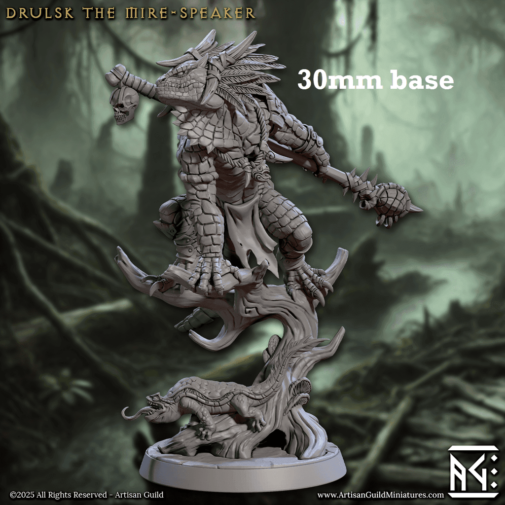 Drulsk, the Mire-Speaker (Male Lizardfolk Druid) - 