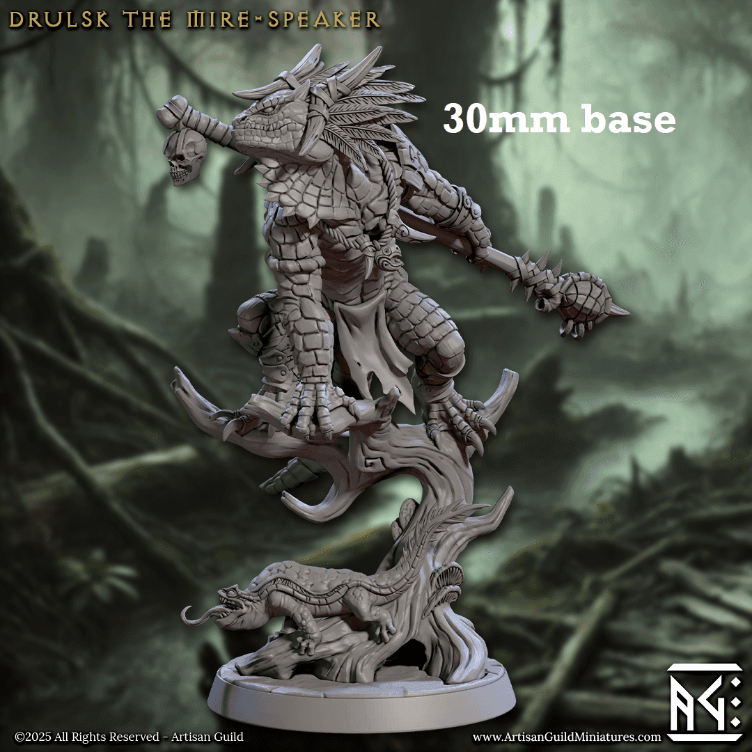 Drulsk, the Mire-Speaker (Male Lizardfolk Druid) - 