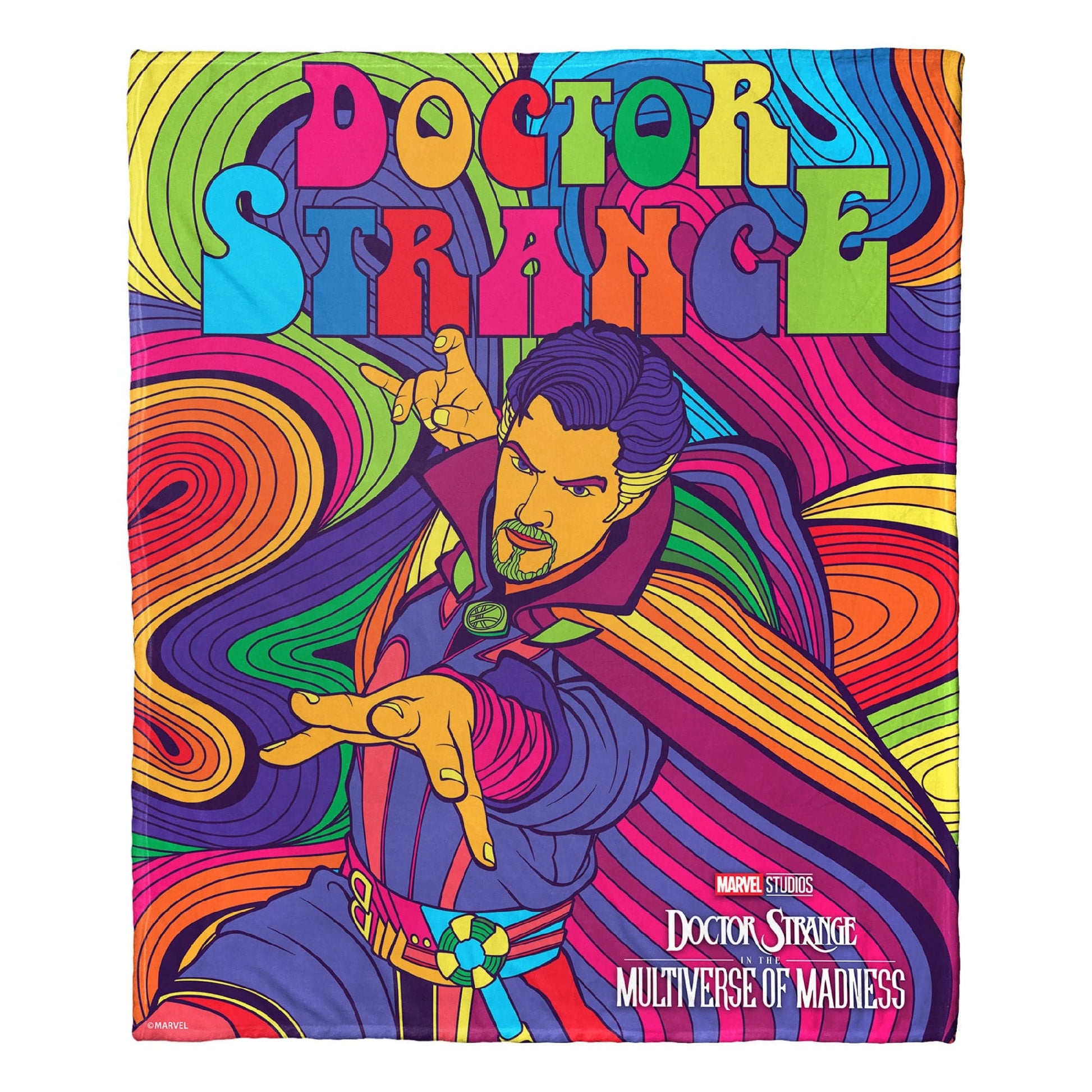 Marvel's Dr. Strange in the Multiverse of Madness Silk Touch Throw Blanket, 50" x 60", Pyschadelic Strange