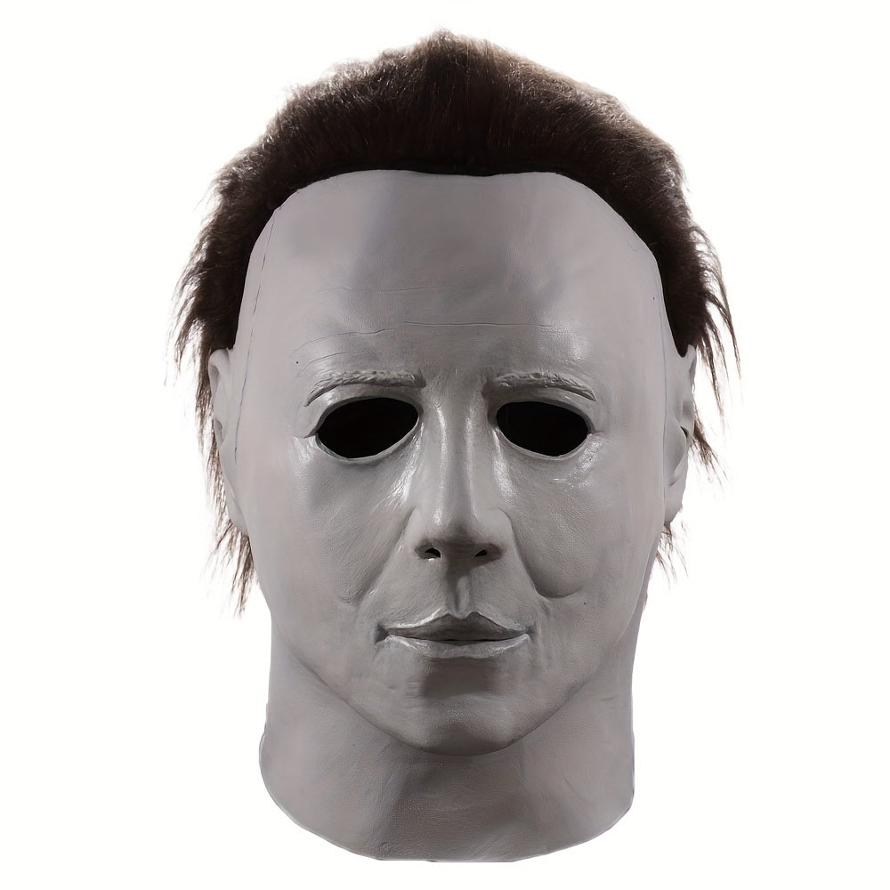 1pc Men's Halloween Scary Mask, Latex For Adults, Perfect For Halloween Cosplay Party, Demon Killer Helmet Costume Props