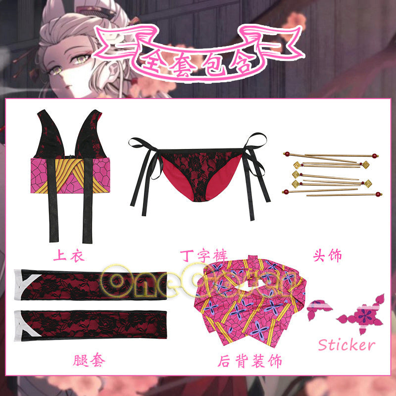 Season 2 Entertainment District Arc Daki Cosplay Costume Headwear Anime Demon Slayer Kimetsu No Yaiba Sexy Uniform Girls Women