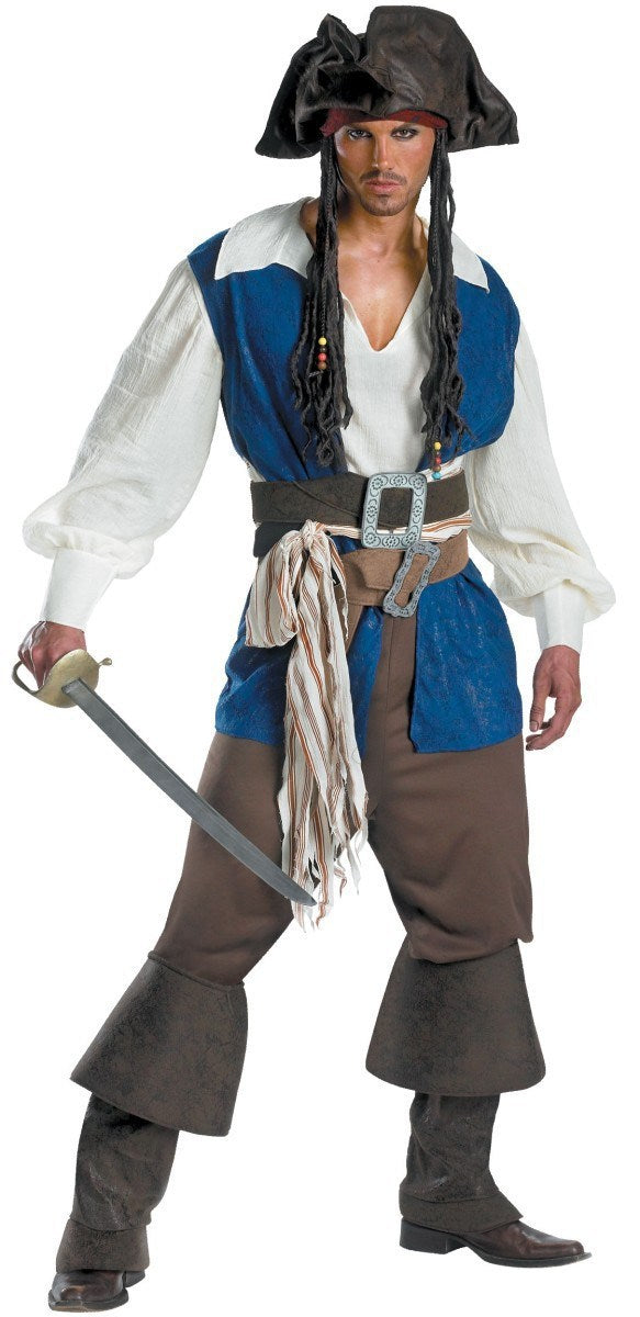 pirate costume set with sword, boots, spyglass