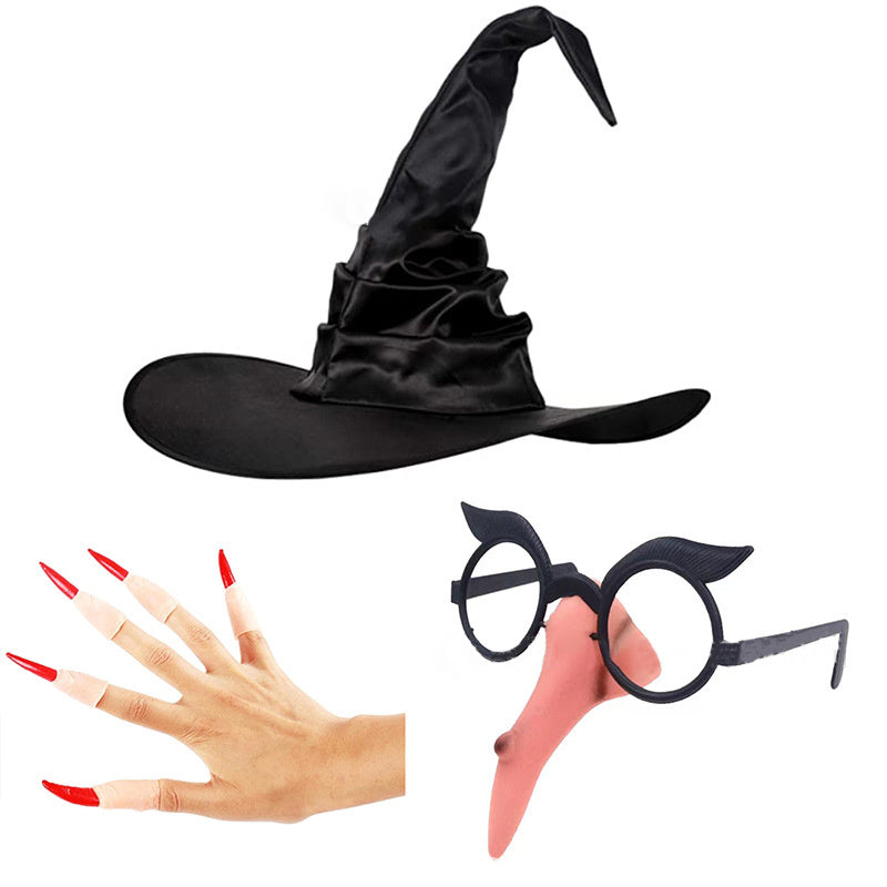 Witch Nose Halloween Witch Costume Cosplay Props Set