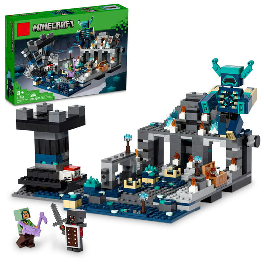 Minecraft The Deep Dark Battle Set;  21246 Biome Adventure Toy;  Ancient City with Warden Figure;  Exploding Tower & Treasure Chest;  for Kids Ages 8 Plus