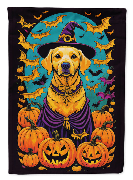 Yellow Labrador Retriever Witchy Halloween Garden Flag Mailbox Flag Decorative Yard Flag Banner Outside Patio Artwork Yard Flower Beds, Garden Size, Multicolor