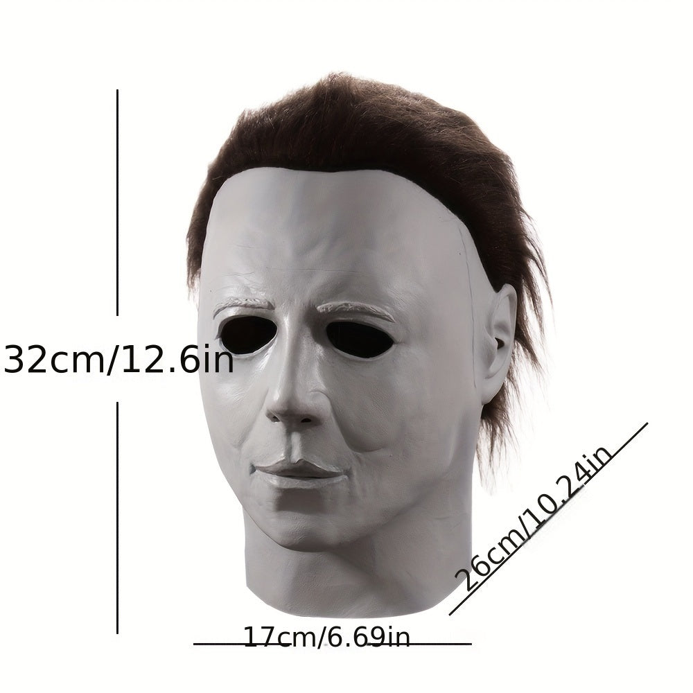 1pc Men's Halloween Scary Mask, Latex For Adults, Perfect For Halloween Cosplay Party, Demon Killer Helmet Costume Props