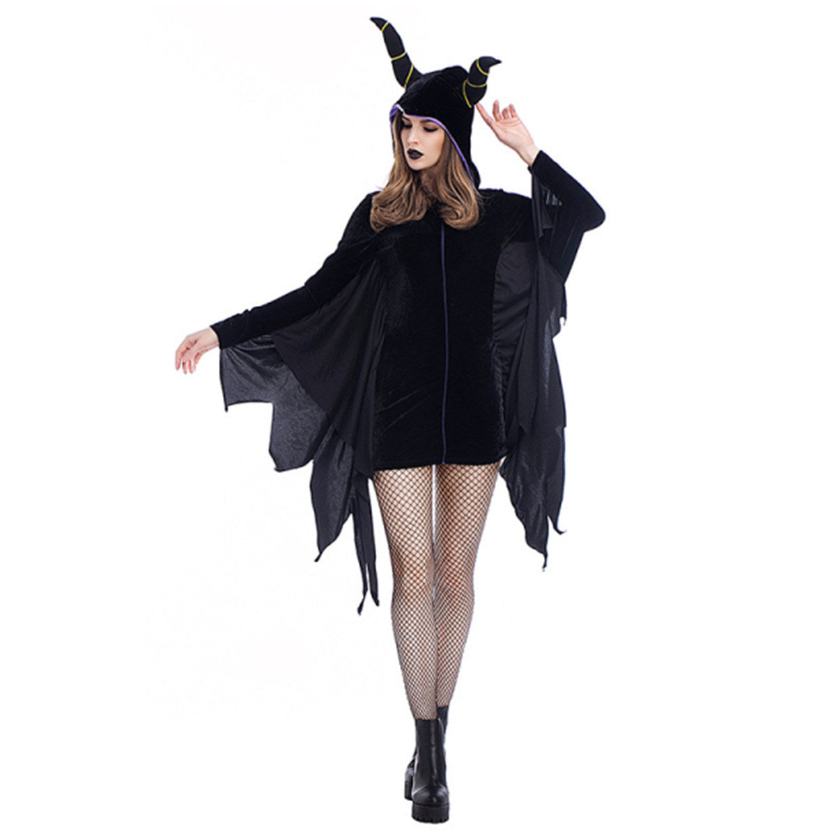 Halloween Plague Horn Bat Cosplay Costume Stage Outfit Vampire Demon Costume