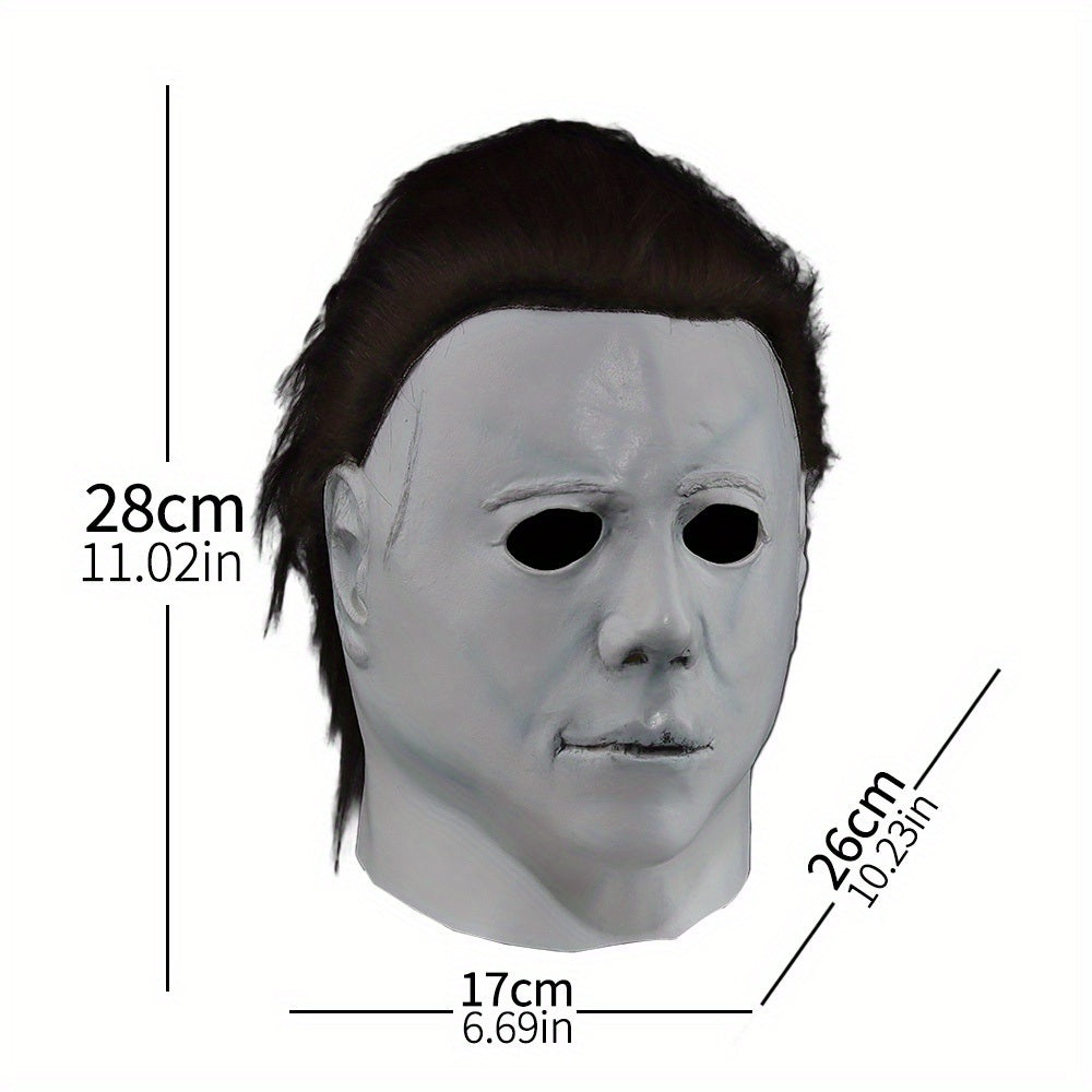 1pc Men's Halloween Scary Mask, Latex For Adults, Perfect For Halloween Cosplay Party, Demon Killer Helmet Costume Props