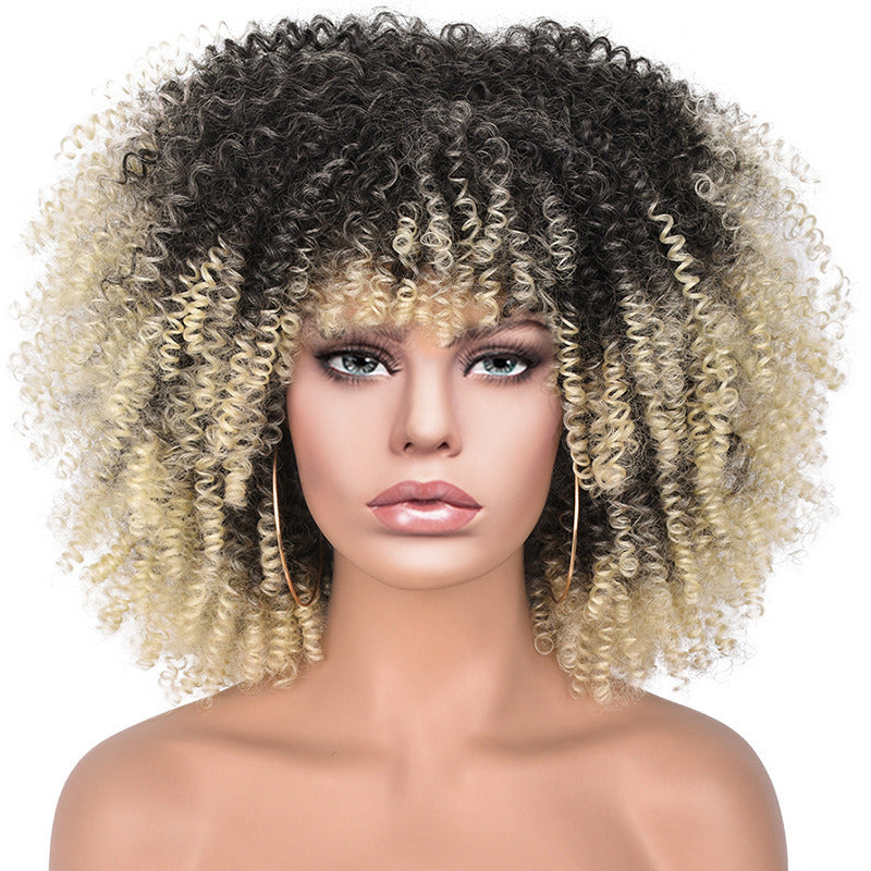 15Inch Curly Wigs for Black Women Afro Bomb Curly Wig