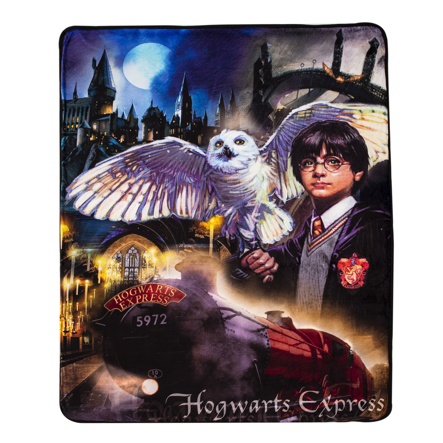 Harry Potter; Couverture surdimensionnée en sherpa au toucher soie Magic Montage ; 60" x 80"