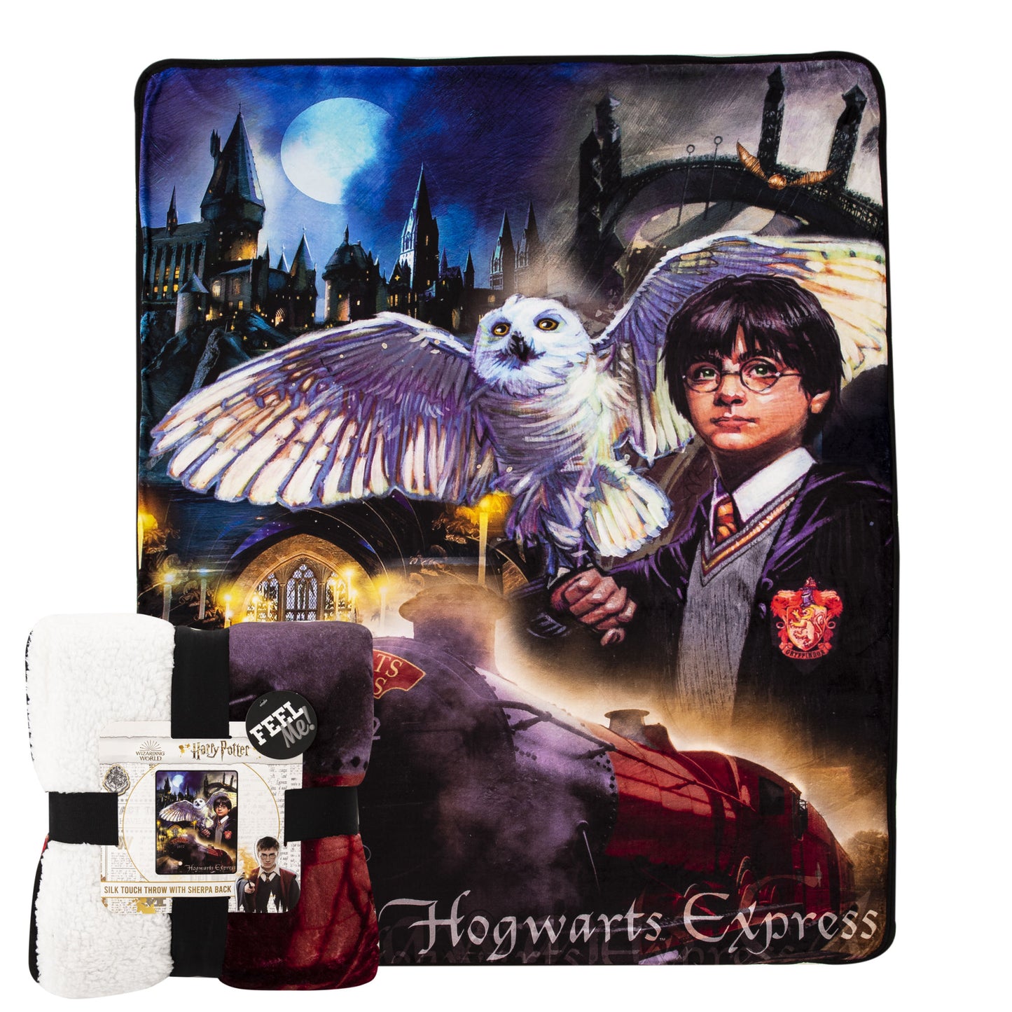 Harry Potter; Couverture surdimensionnée en sherpa au toucher soie Magic Montage ; 60" x 80"