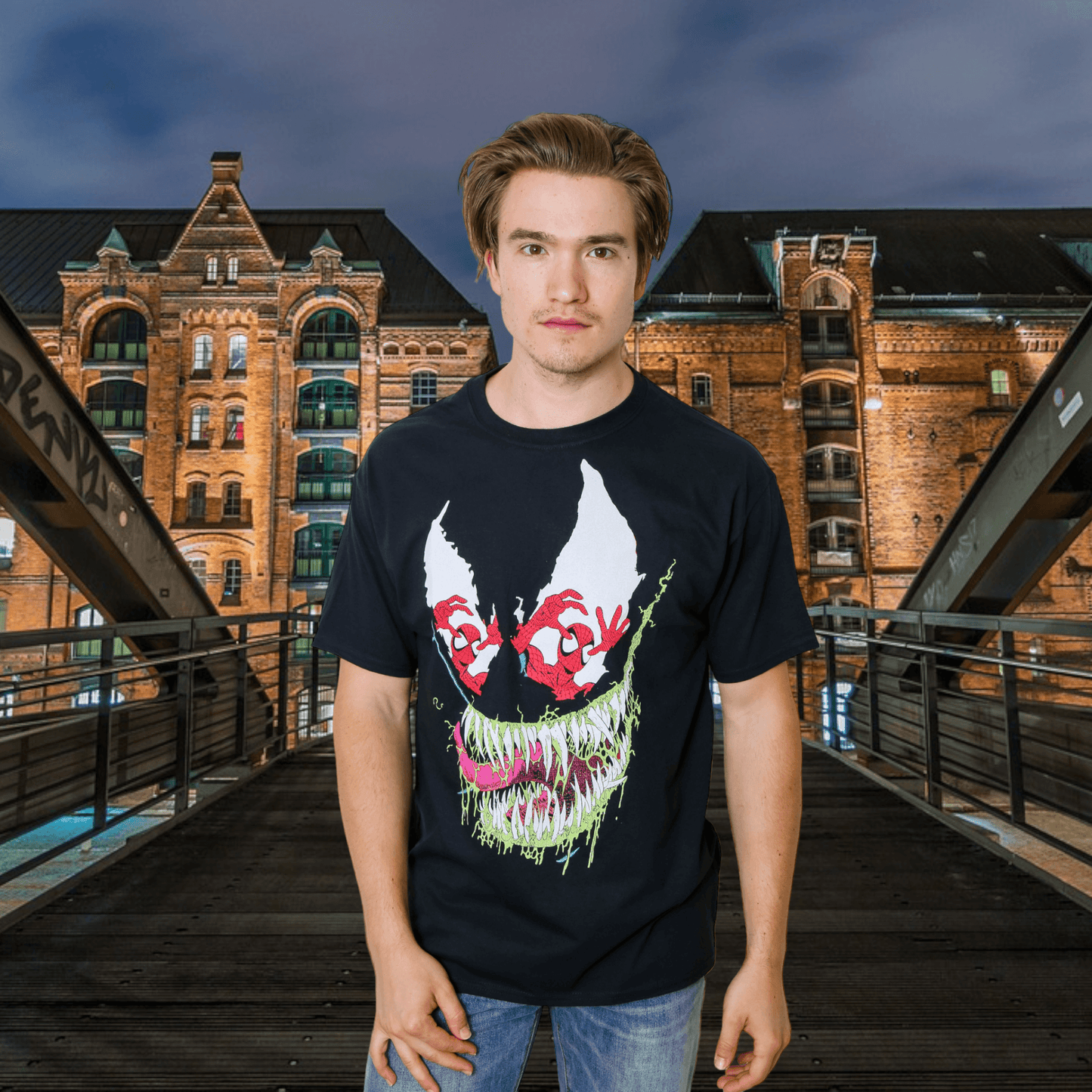 Spider-Man Venom Reflections Erik Larsen Marvel Adult T Shirt - S