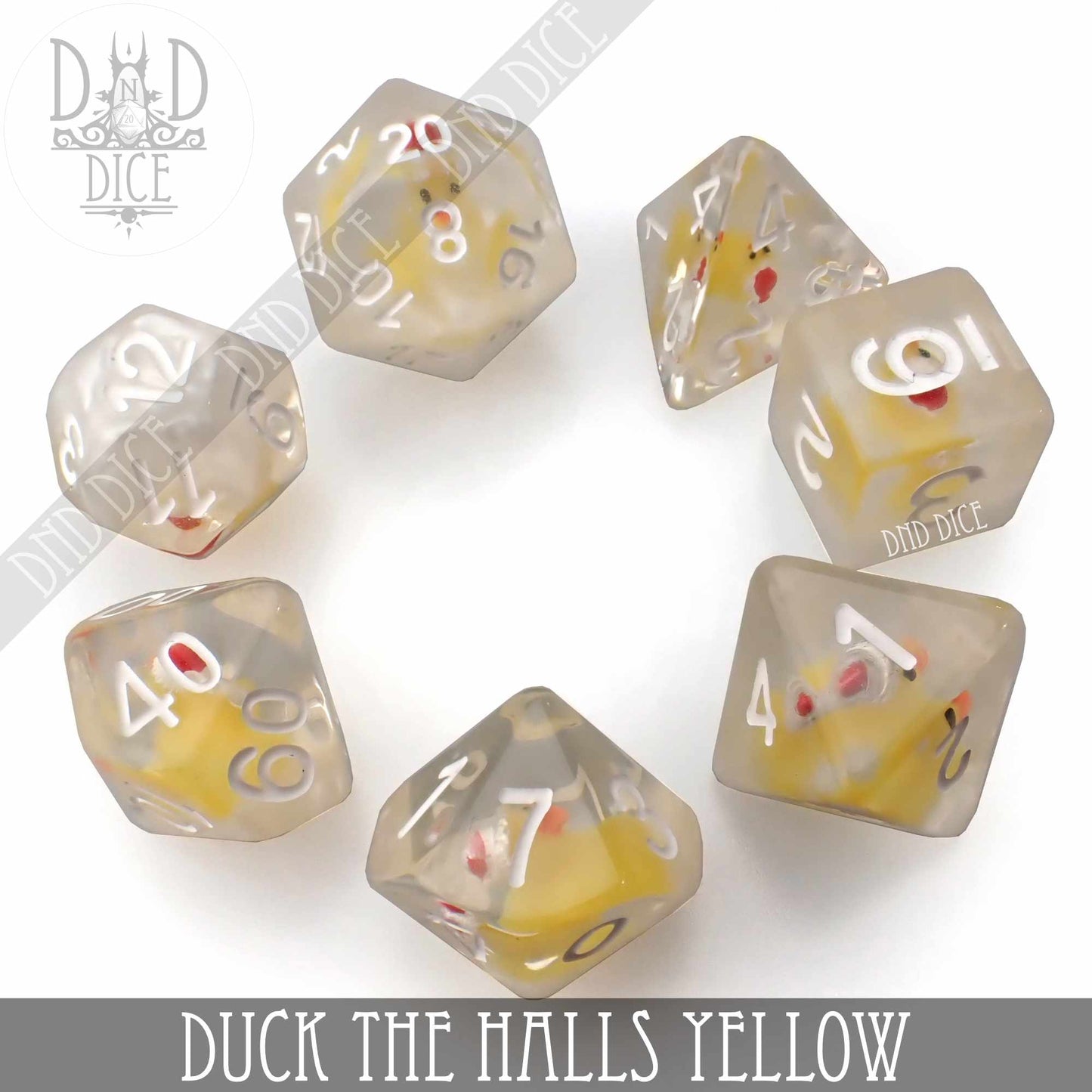 Duck the Halls Yellow Dice Set