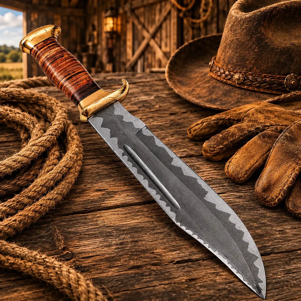 Dundee Style Bowie Knife – 440C Steel Acid Etched Blade