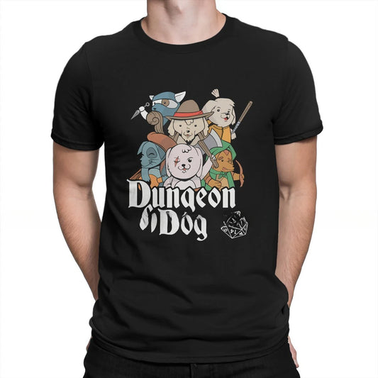 Dungeon Male Style Fabric Tops T Shirt O Neck DUNGEON DOGS Classic TShirts men clothing  graphic t shirts  harajuku Master