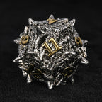 dungeons and dragons silver shaped dragon head metal hollow dice set